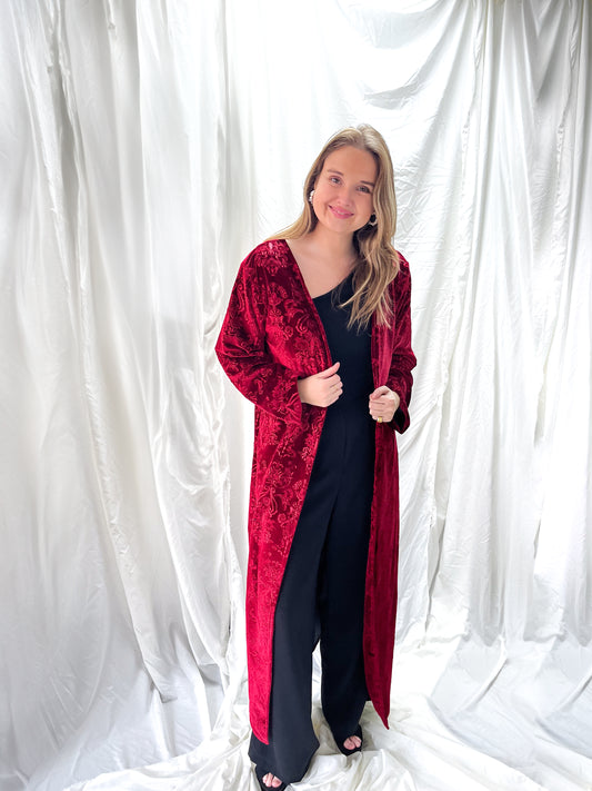 Kimono Terciopelo Rojo Diseño
