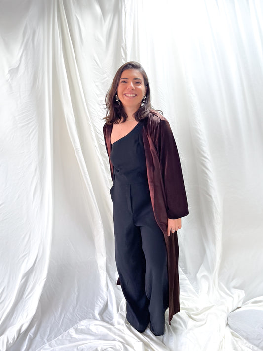 Kimono Terciopelo Café