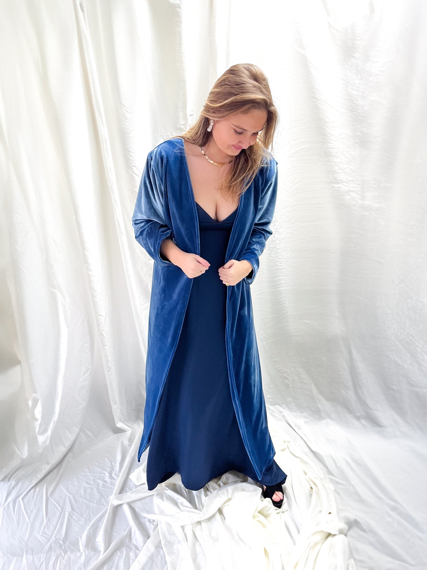Kimono Tercipelo Azul