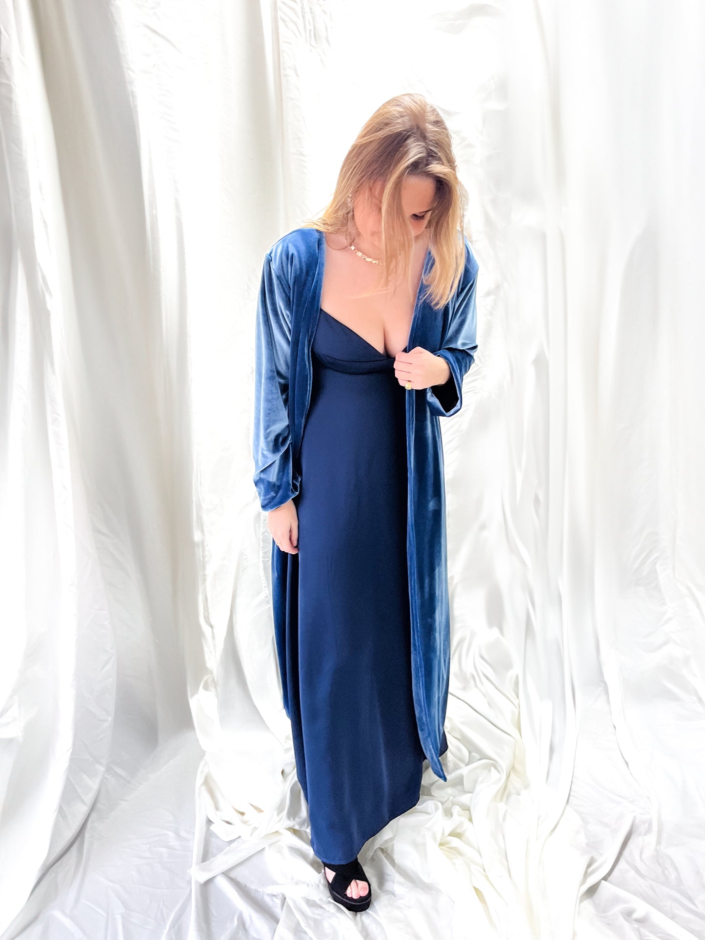 Kimono Tercipelo Azul