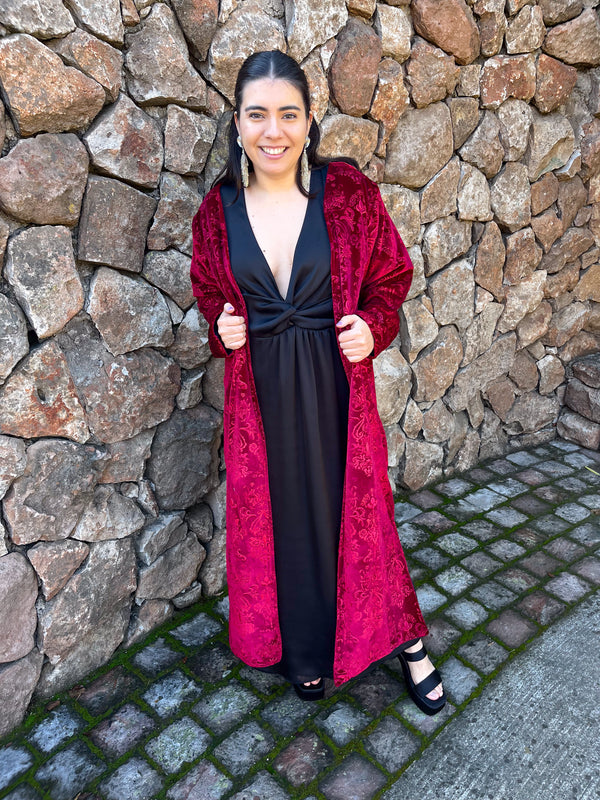 Kimono Terciopelo Rojo Diseño