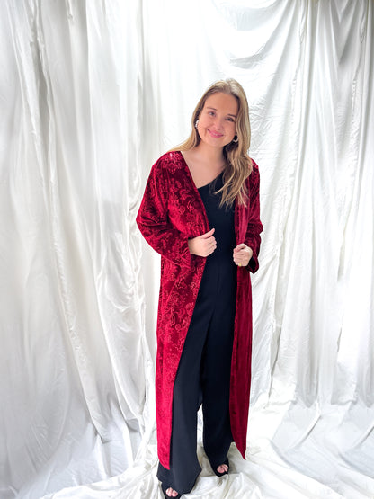 Kimono Terciopelo Rojo Diseño