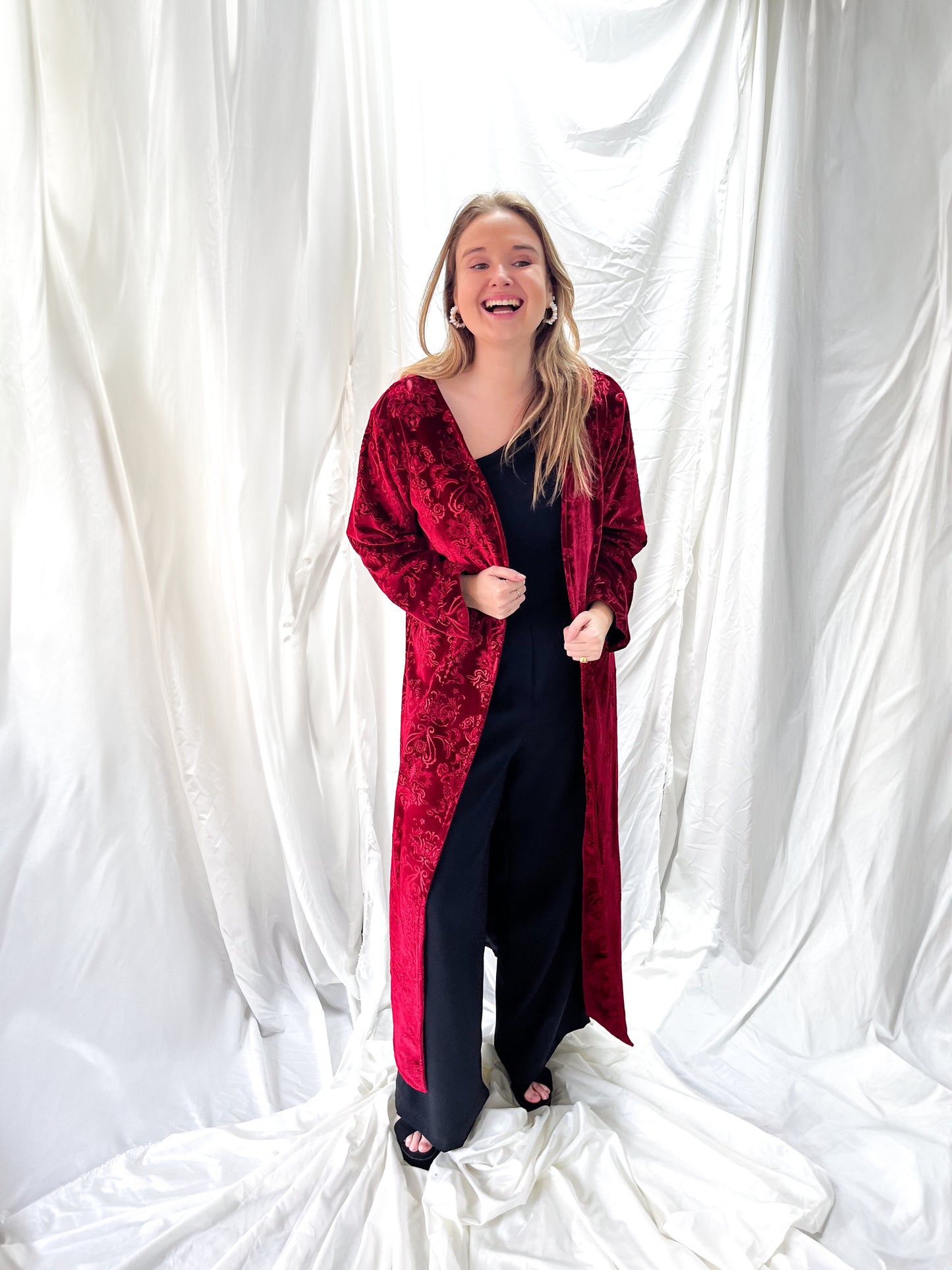 Kimono Terciopelo Rojo Diseño