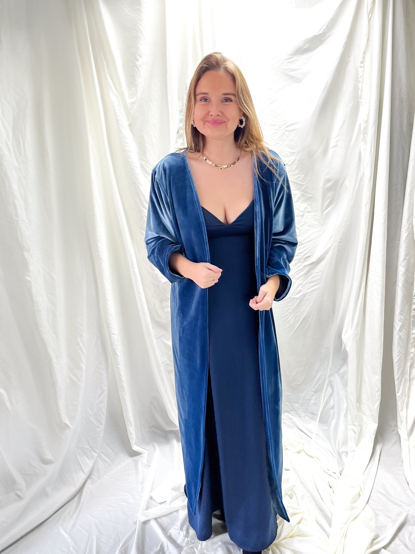Kimono Tercipelo Azul