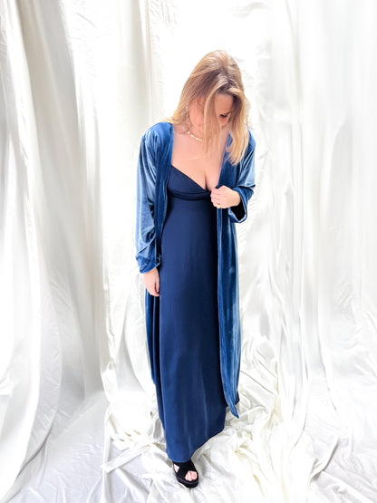 Kimono Tercipelo Azul