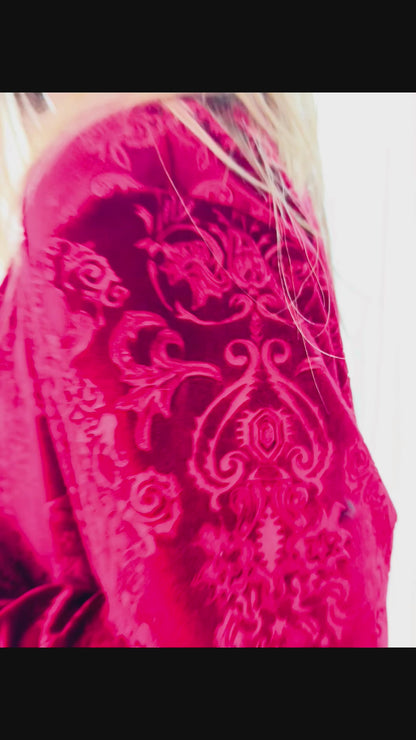 Kimono Terciopelo Rojo Diseño